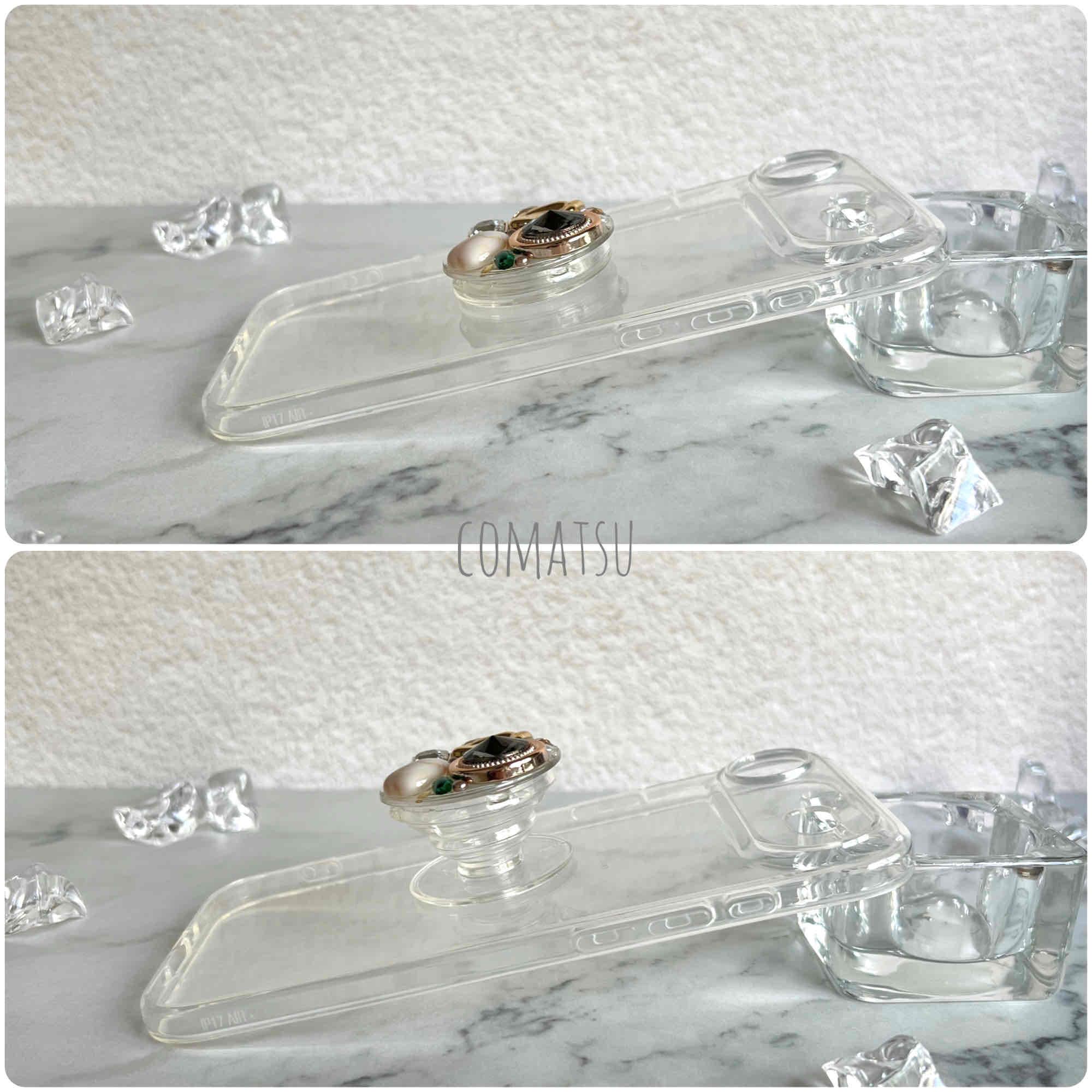 キラキラBijou グリップソケット付きスマホケース スマホスタンド カバー | 4枚目